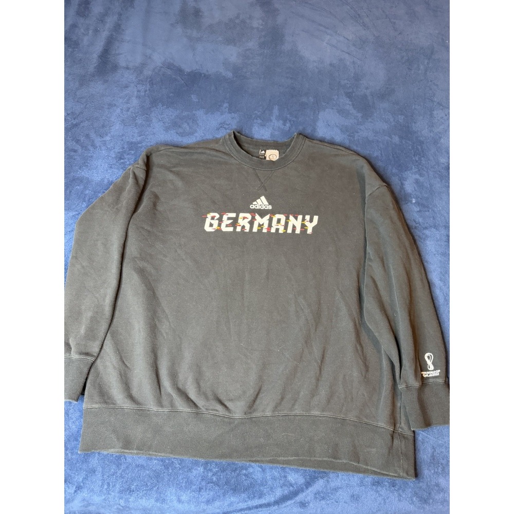 Adidas FIFA World Cup 2022 Germany Crewneck Sweatshirt Mens 2XL Black Soccer